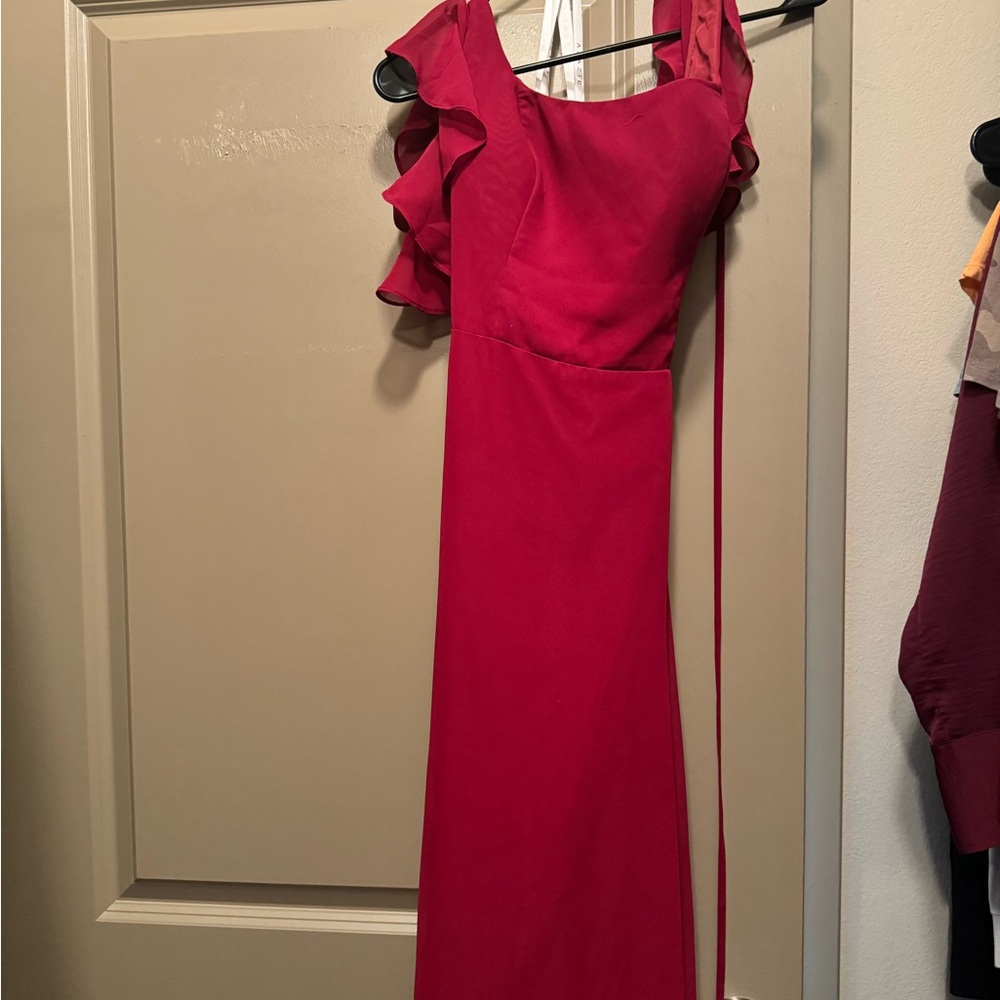 Burgundy bridesmaids dress